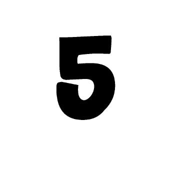 Numero 5 10 cm tipografia floraless-ML1364
