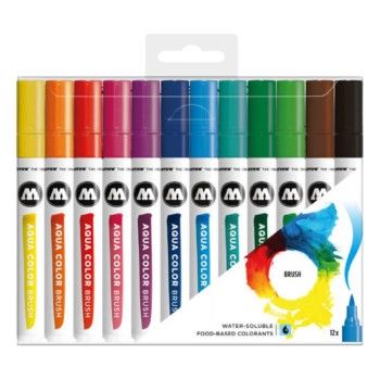Set basico c/12 marcadores aqua color brush #200490-MT0014