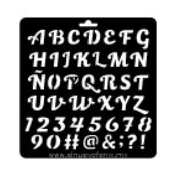 Estencil  abecedario bulleto mayusculas polypap 40x9.5 cm-ST0435