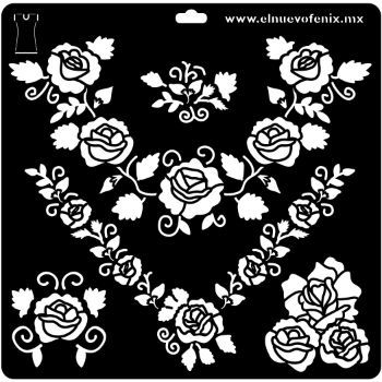 Estencil guias de rosas 30 x 30 cms-ST3026