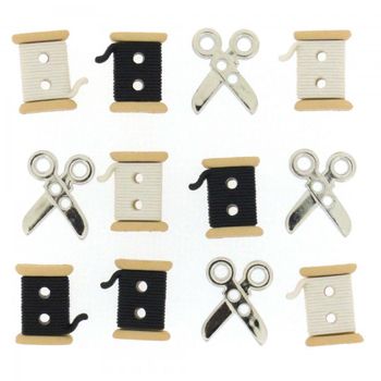 Boton decorativo sew cute spools/scissors-BD0150