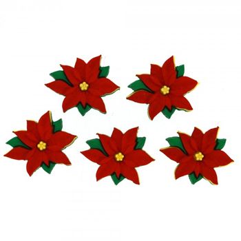 Boton decorativo 2951 red poinsettias-BD0154