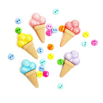 Boton decorativo ice cream cones-BD0157