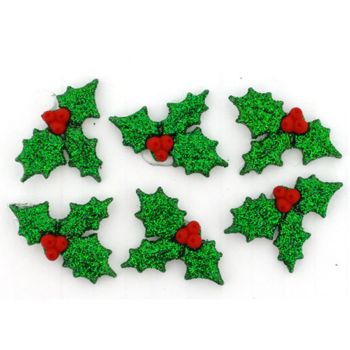 Boton decorativo glitter holly-BD0159