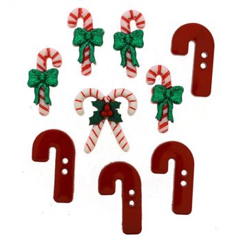 Boton decorativo 2466 candy striped christmas-BD0188
