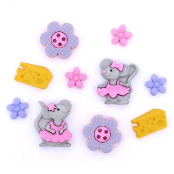 Boton decorativo 7676  the mice girls-BD0229