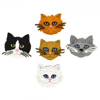 Boton decorativo fuzzy felines-BD0314