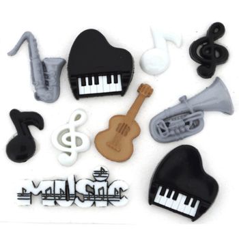 Boton decorativo 340 musica 8 botones-BD0381