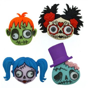 Boton decorativo 9488 zany zombies-BD0385