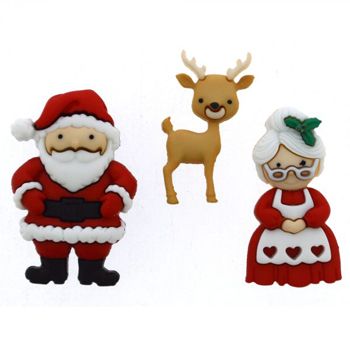 Boton decorativo mr and mrs claus-BD0387