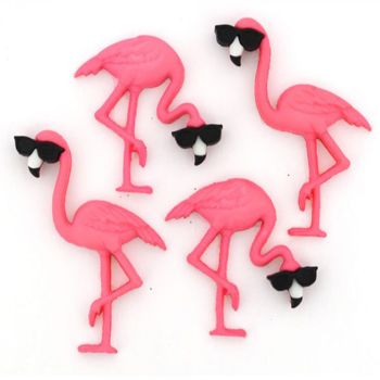 Boton decorativo 10407 think pink flamingos-BD0418