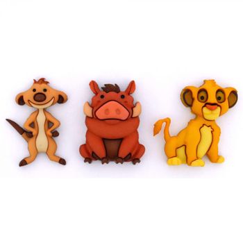 Boton decorativo 9513 simba, timon and pumbaa  disney-BD0440