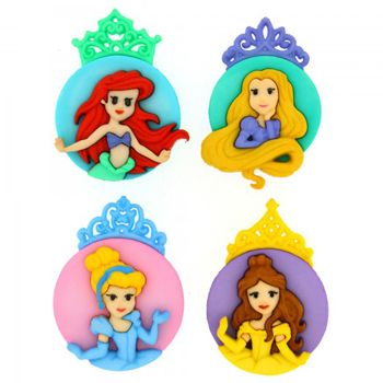 Boton decorativo princesas disney  4 botones-BD0450