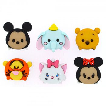 Boton decorativo tsum tsum caritas disney 6 botones-BD0451