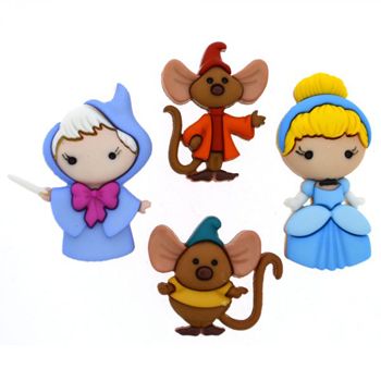 Boton decorativo 8959 cinderella cenicienta 4 botones-BD0452