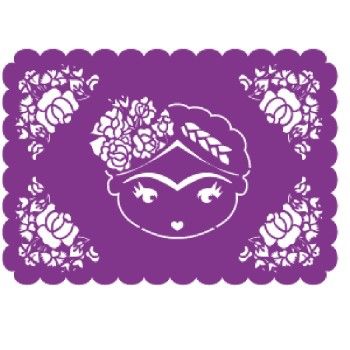 Mantel frida flores morado 40.5 28.5 cm-FT0060