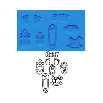 Molde silicon p/pasta no 5 baby-MA0776