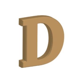 Letra d 12cm x 12mm tipografia chaparral-MD0235