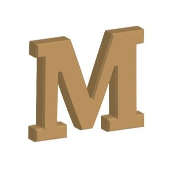 Letra m 12cm x 12mm tipografia chaparral-MD0244