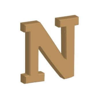 Letra n 12cm x 12mm tipografia chaparral-MD0245