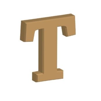Letra t 12cm x 12mm tipografia chaparral-MD0252