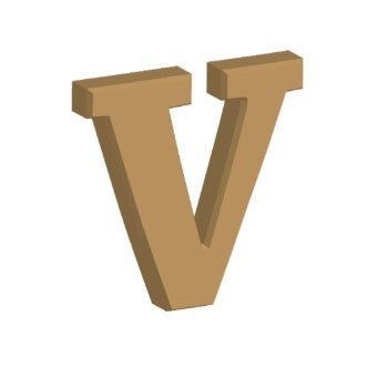 Letra v 12cm x 12mm tipografia chaparral-MD0254