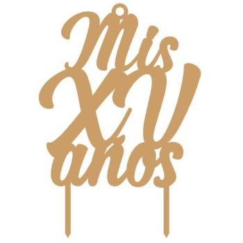Cake topper mis xv aã‘os  15 x 21.7 c-MD0613