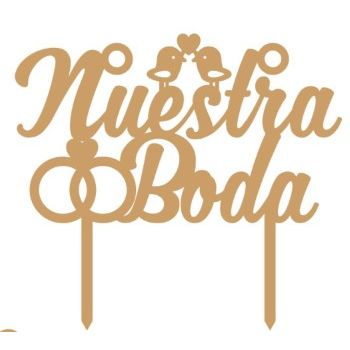 Cake topper nuestra boda  15.5 x 14 cm-MD0615