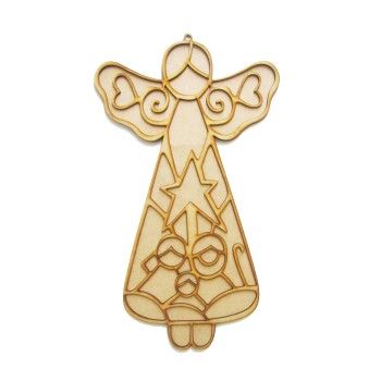 Angel grande tipo vitral 44 x 25.5 cm-ML1150