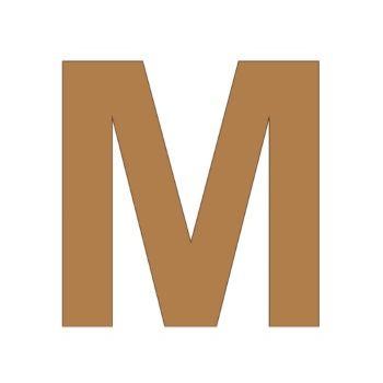 Letra m 21cm x 3mm tipografia arial-ML1170