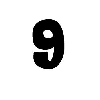 Numero 9 10 cm tipografia floraless-ML1368