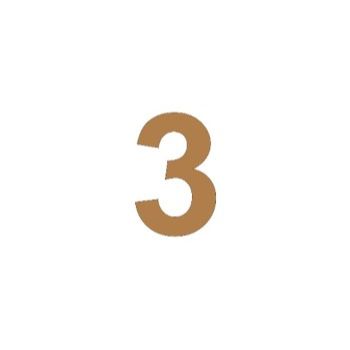 Numero 3 arial mini 3.5 cms-ML1572