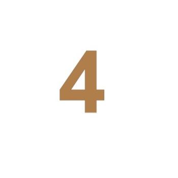 Numero 4 arial mini 3.5 cms-ML1573