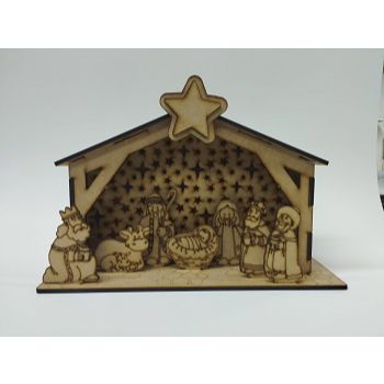 Scrap pesebre y nacimiento 34.3 x 38  cms-MLN948