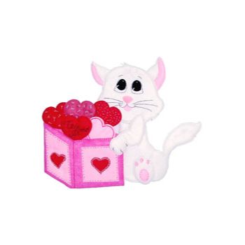 Molde no.178 gato con cubo de corazones-MO0177