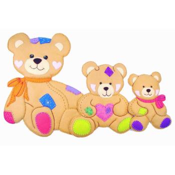 Molde no.591 trio de osos con corazones y parches           -MO0590