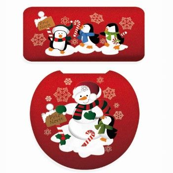 Molde n-676 juego de baã‘o muã‘eco de nieve con pinguinos   -MO2305