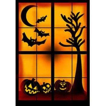 Molde w-1897 estandarte ventanal hallowen                   -MW2104