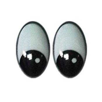Ojo mica 140 blanco con negro  4.5 cm-OI0007