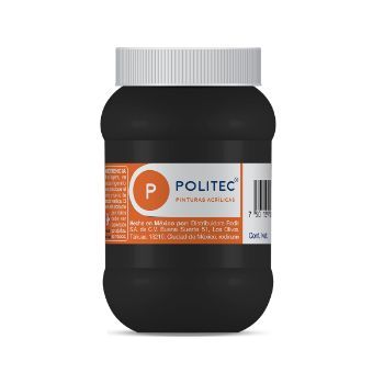 Politec 302 negro intenso 500 ml. pintura acrilica-PI0756