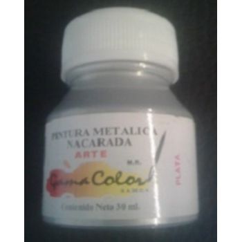 Pintura metalica nacarada  gama color  plata 30 ml-PI4036