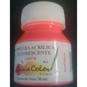 Pintura fluorescente  gama color  naranja 30 ml-PI4042