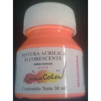 Pintura fluorescente  gama color  mandarina 30 ml-PI4045