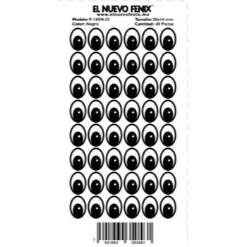 Planilla 145n-20 mm ojo negro 48 pzas. nacional 20 x 14 mm-PL0308