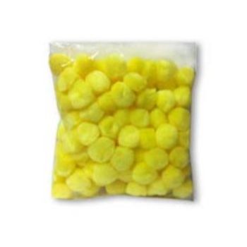 Pom pom 19 mm amarillo canario 100 pzas-PO0004