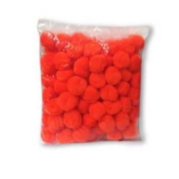 Pom pom 19 mm naranja 100 pzas-PO0017