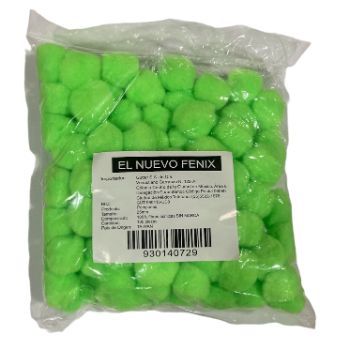 Pom pom 25 mm verde neon 100 pzas-PO0032