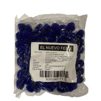 Pom pom 13 mm azul rey 100 pzas-PO0061