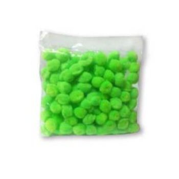 Pom pom 13 mm verde neon 100 pzas-PO0064