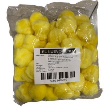 Pom pom 50 mm amarillo canario 30 pzas-PO0160